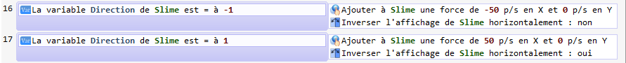 Événement direction automatique du Slime